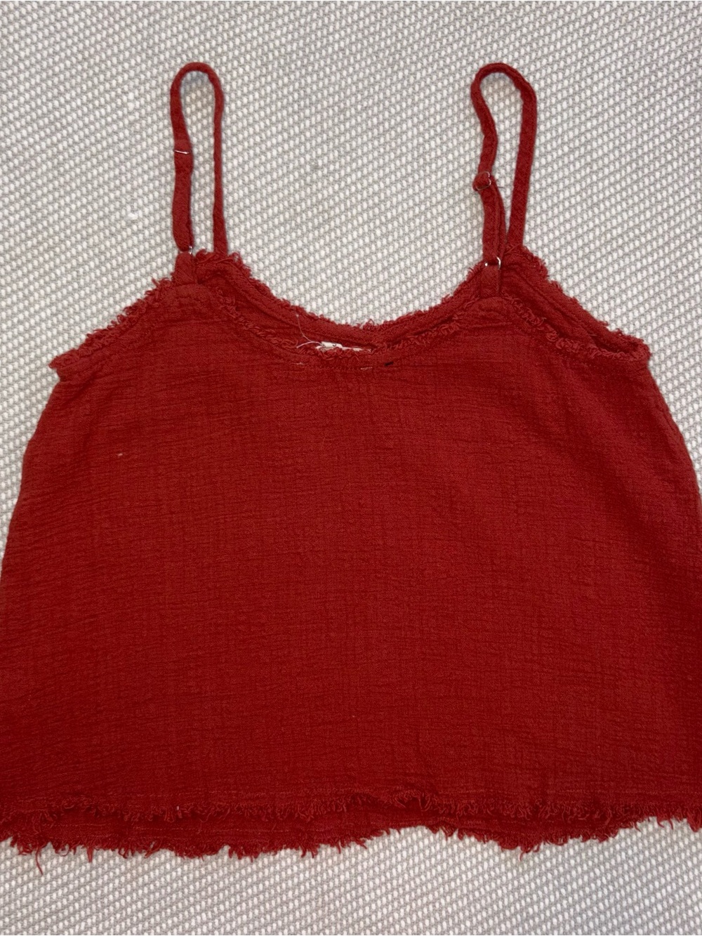 Orange Flowy Cotton Crop Tank Top Sz Sm
